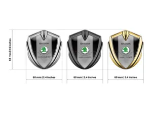 Skoda Metal Abovedado Emblema Sumo Manera Desliz Diseño